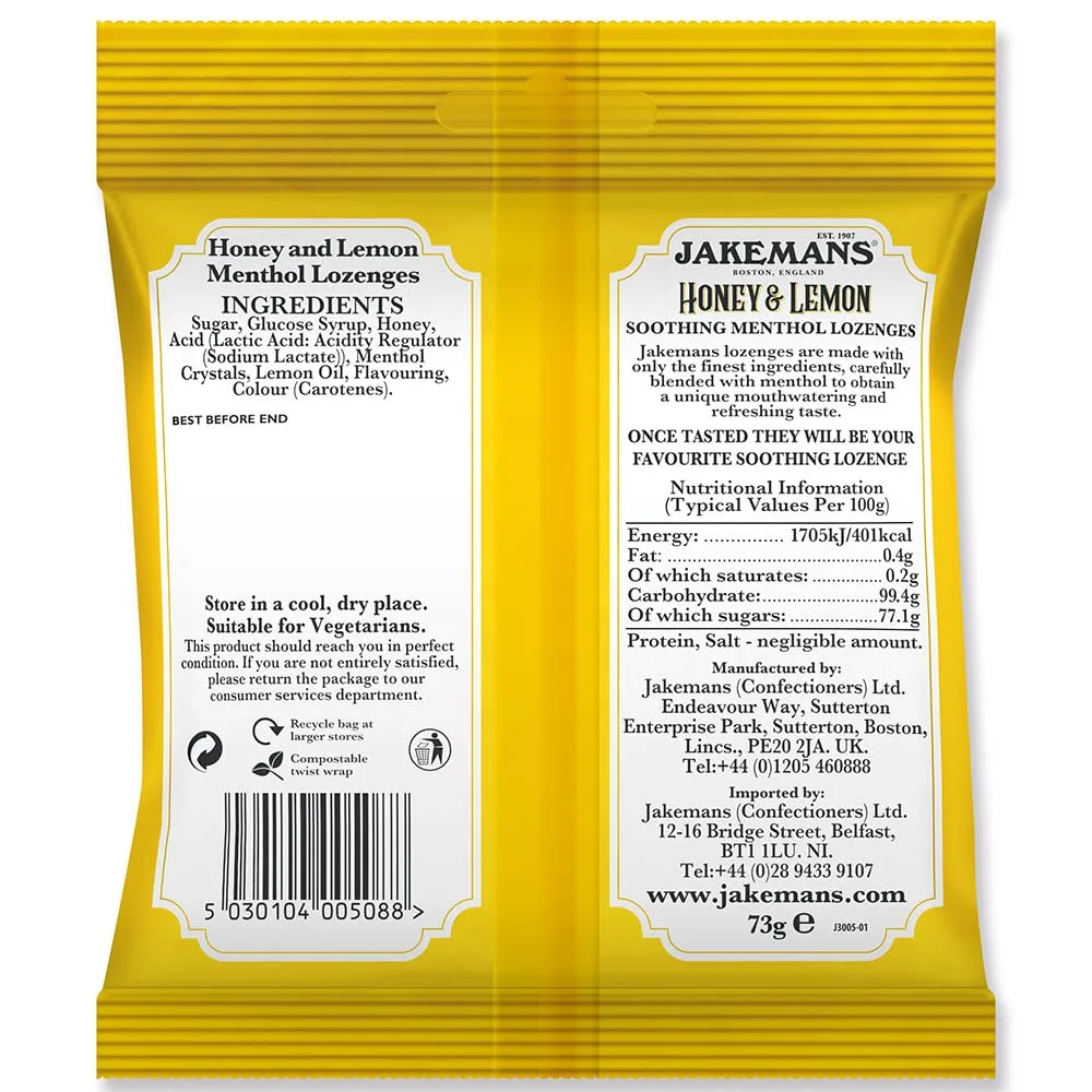 Jakemans Honey Lemon Lozenges - 4 Pack - Image 3