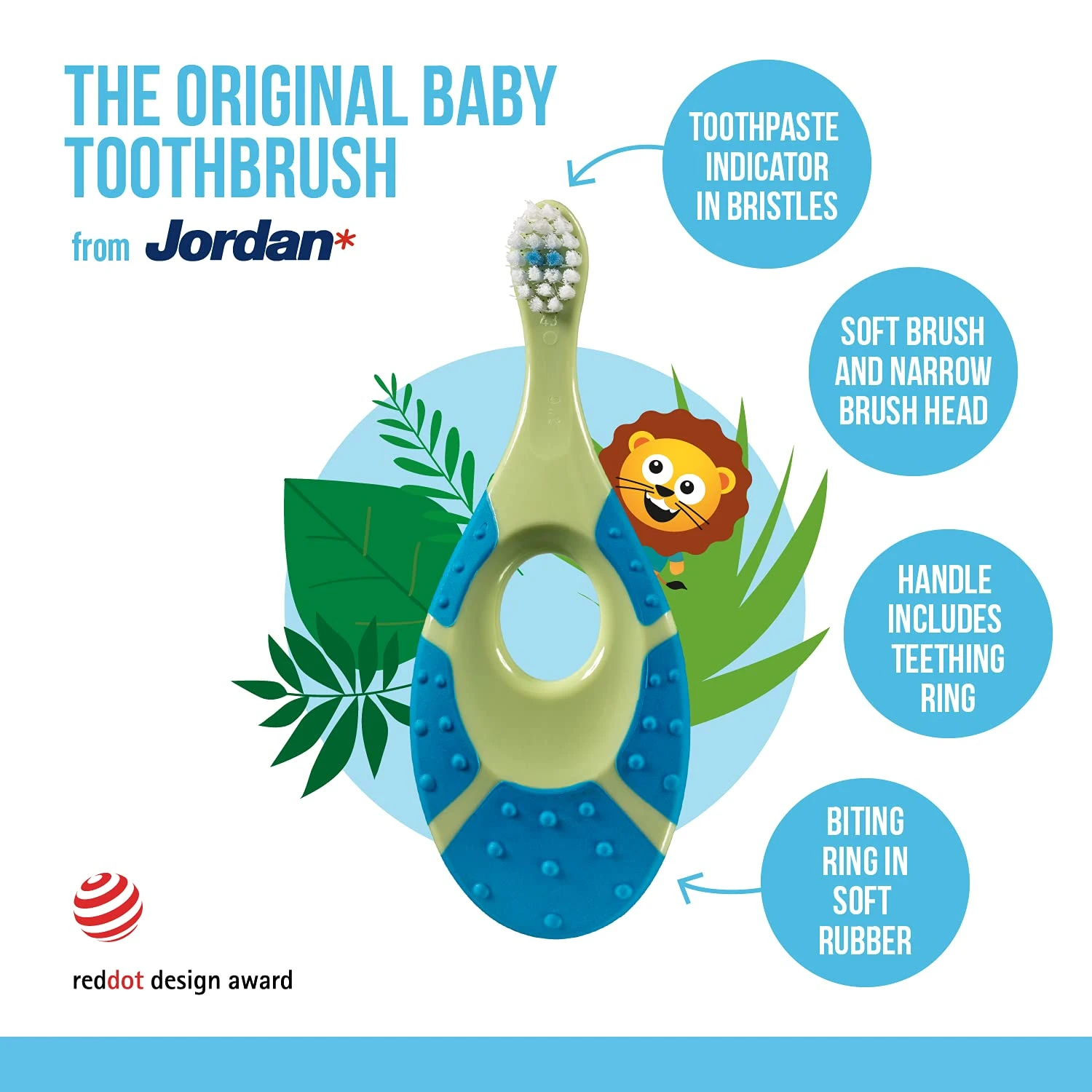 Jordan Baby Toothbrush - Soft, BPA-Free, Teething Relief - Image 2