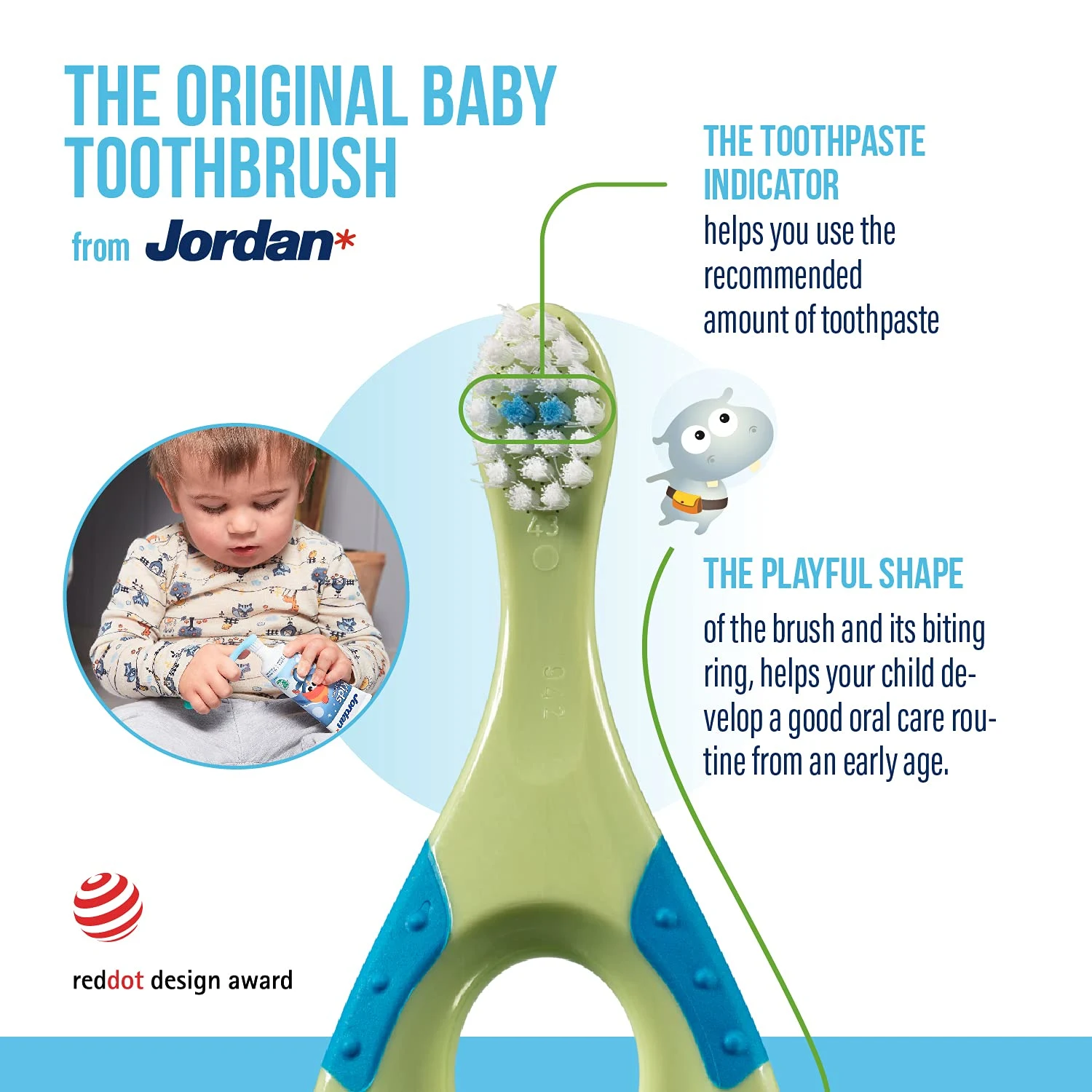 Jordan Baby Toothbrush - Soft, BPA-Free, Teething Relief - Image 3
