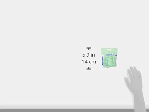 This image shows Jordan Easy Reach Flossers in Cool Mint, providing cavity protection, gum care and fresh breath, with 25 flossers per pack.