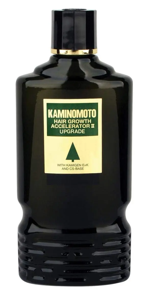 Kaminomoto Hair Growth Accelerator II promotes hair regrowth and fights hair loss, restoring scalp function and preventing dandruff on normal hair and skin.