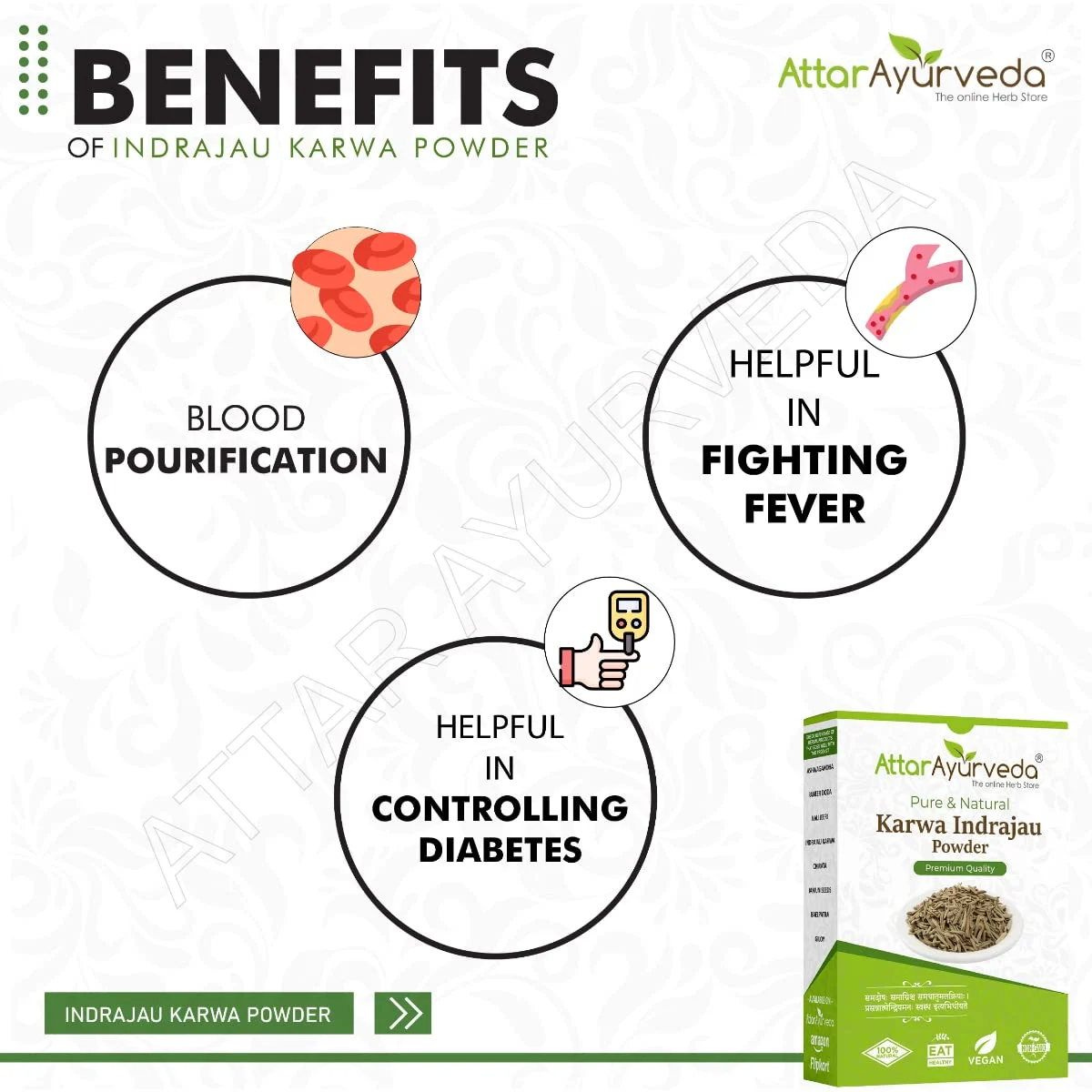 Karva Indrajau Powder - Holarrhena Pubescens - Attar Ayurveda - Image 5