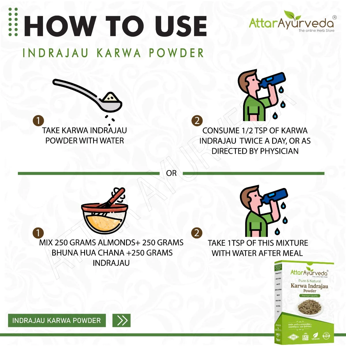 Karva Indrajau Powder - Holarrhena Pubescens - Attar Ayurveda - Image 6