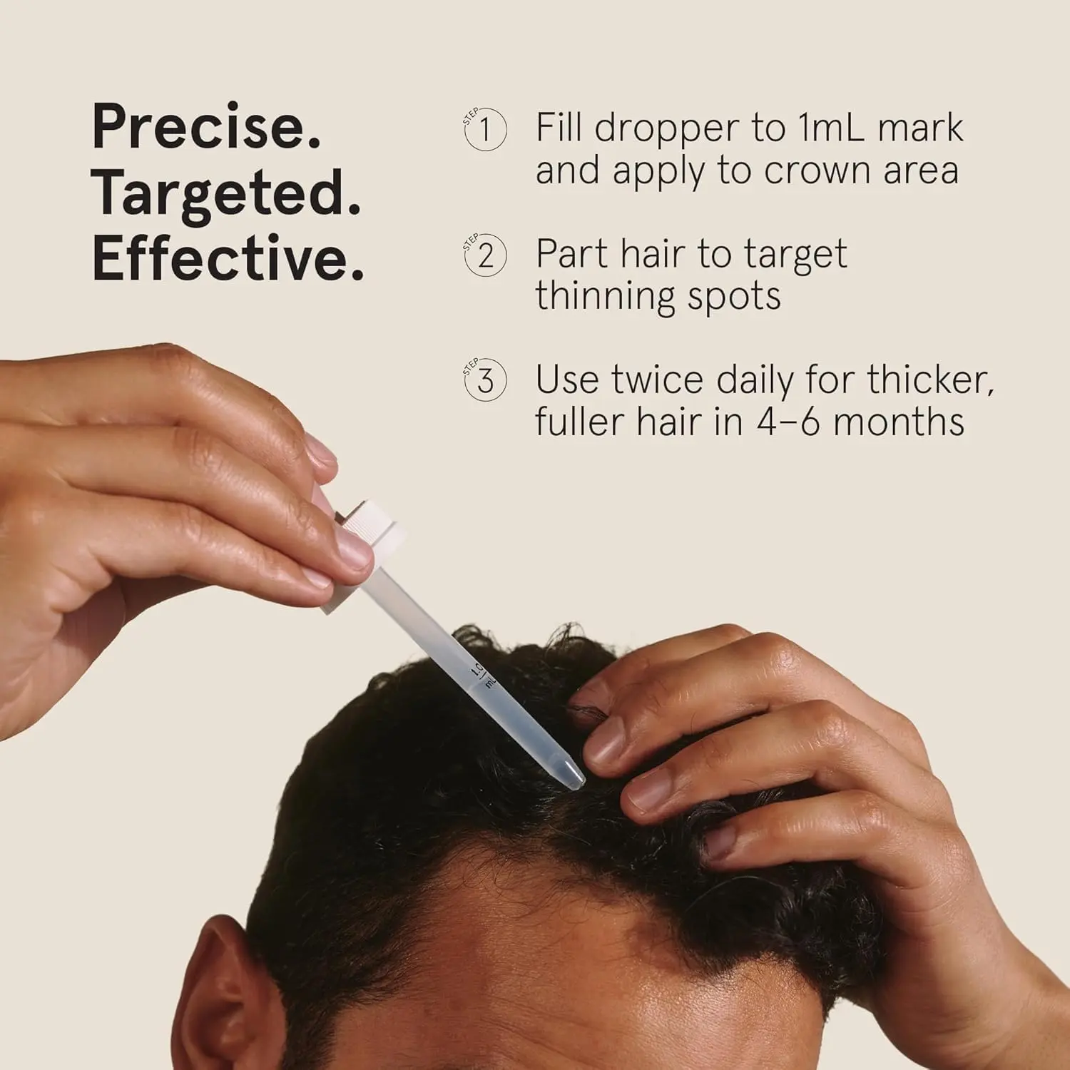 Keeps 5% minoxidil hair growth serum supports hair regrowth for men experiencing thinning hair and hair loss, especially at the crown.