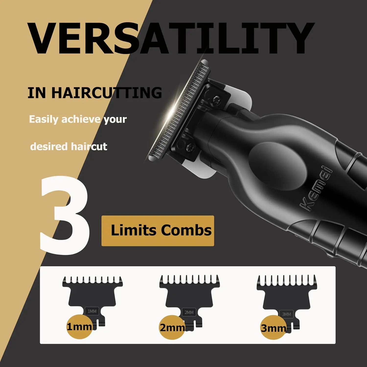 The Kemei 2299 professional cordless hair and beard trimmer provides barber-grade precision with a long-lasting rechargeable battery and quiet, powerful motor.