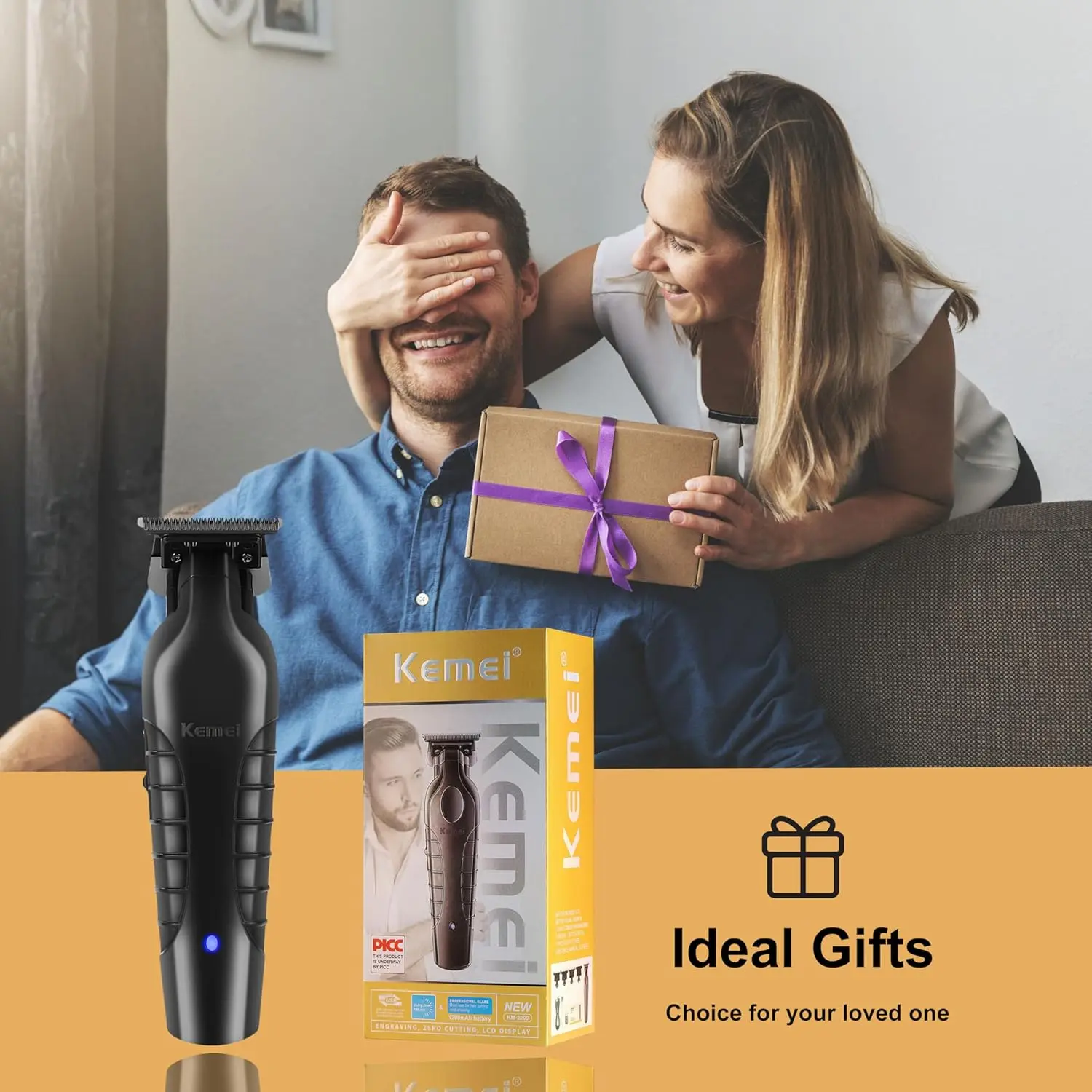 The Kemei 2299 professional cordless hair and beard trimmer provides barber-grade precision with a long-lasting rechargeable battery and quiet, powerful motor.