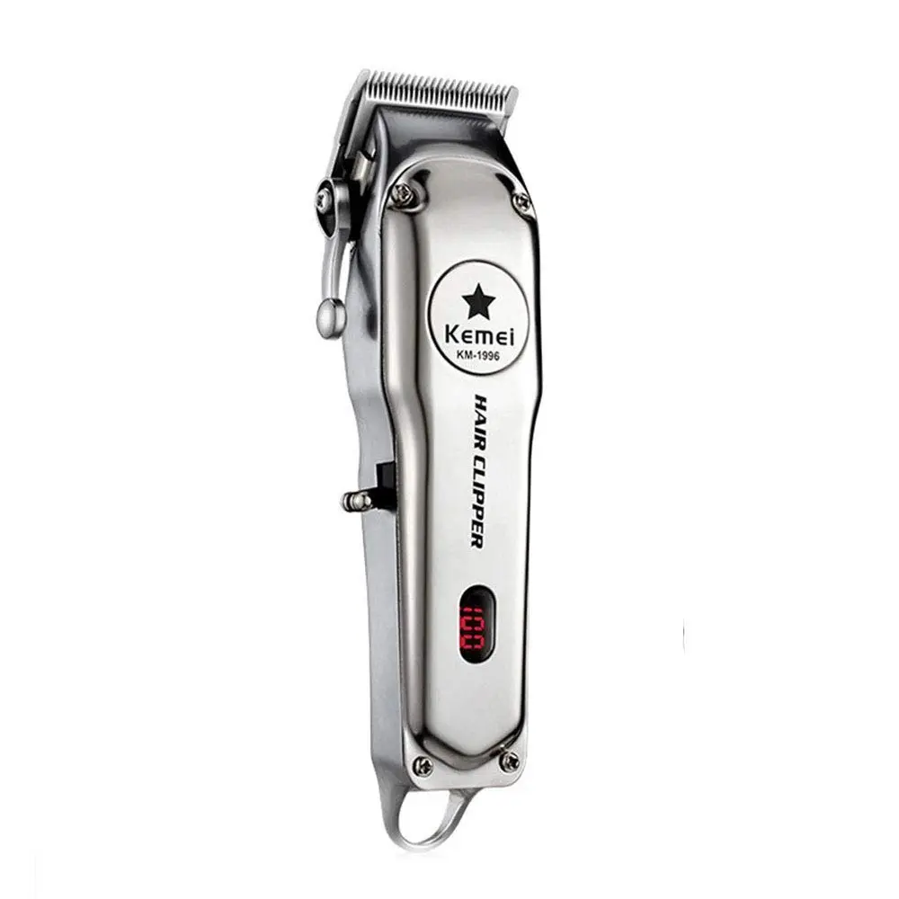 Kemei professional cordless hair clippers for men provide barbers and stylists with a smooth, sharp, and precise haircutting experience.
