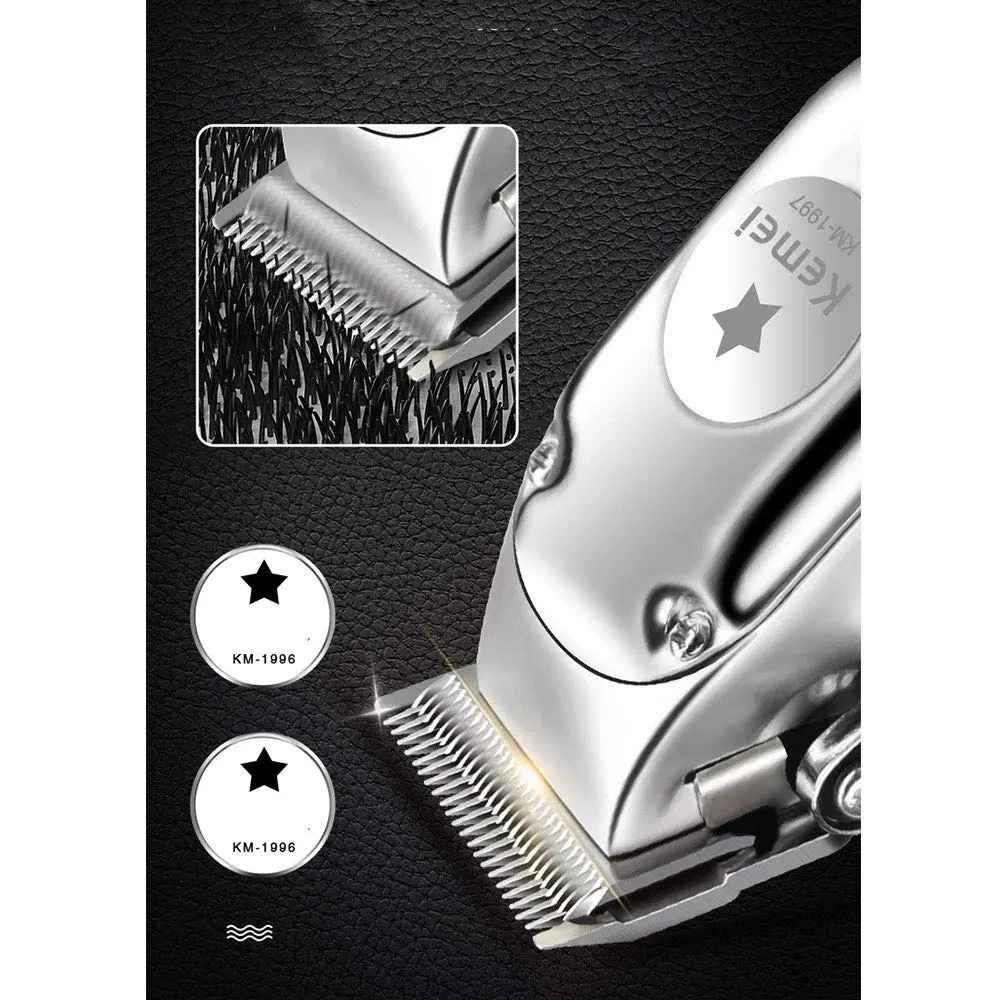 Kemei professional cordless hair clippers for men provide barbers and stylists with a smooth, sharp, and precise haircutting experience.