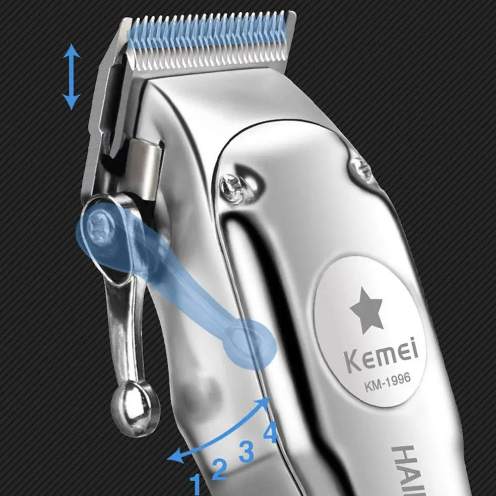 Kemei professional cordless hair clippers for men provide barbers and stylists with a smooth, sharp, and precise haircutting experience.