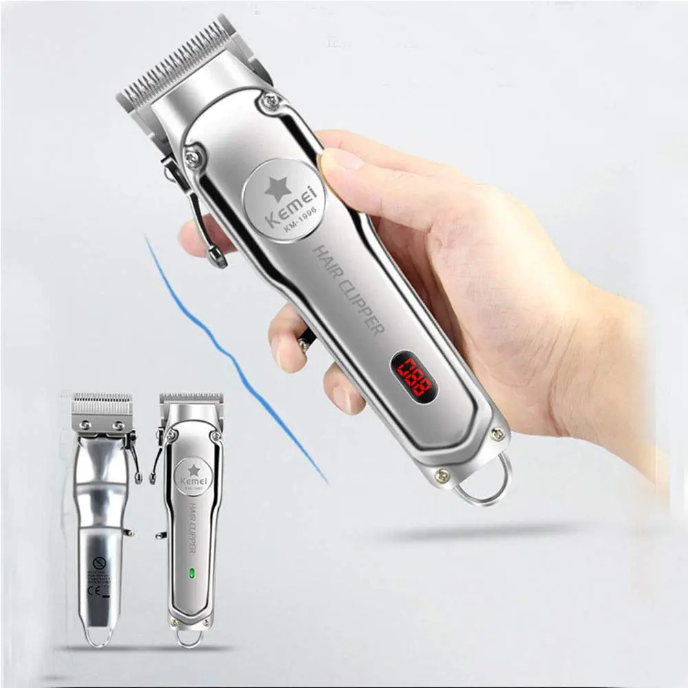 Kemei professional cordless hair clippers for men provide barbers and stylists with a smooth, sharp, and precise haircutting experience.
