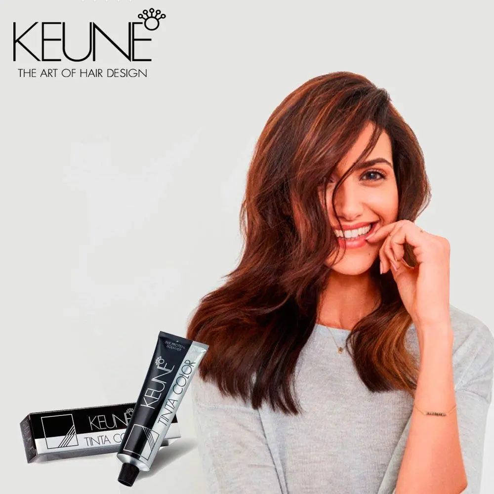 Keune Tinta Color 3 Dark Brown hair dye, formulated with care and in hygienic packaging, to enhance hair with silk protein.