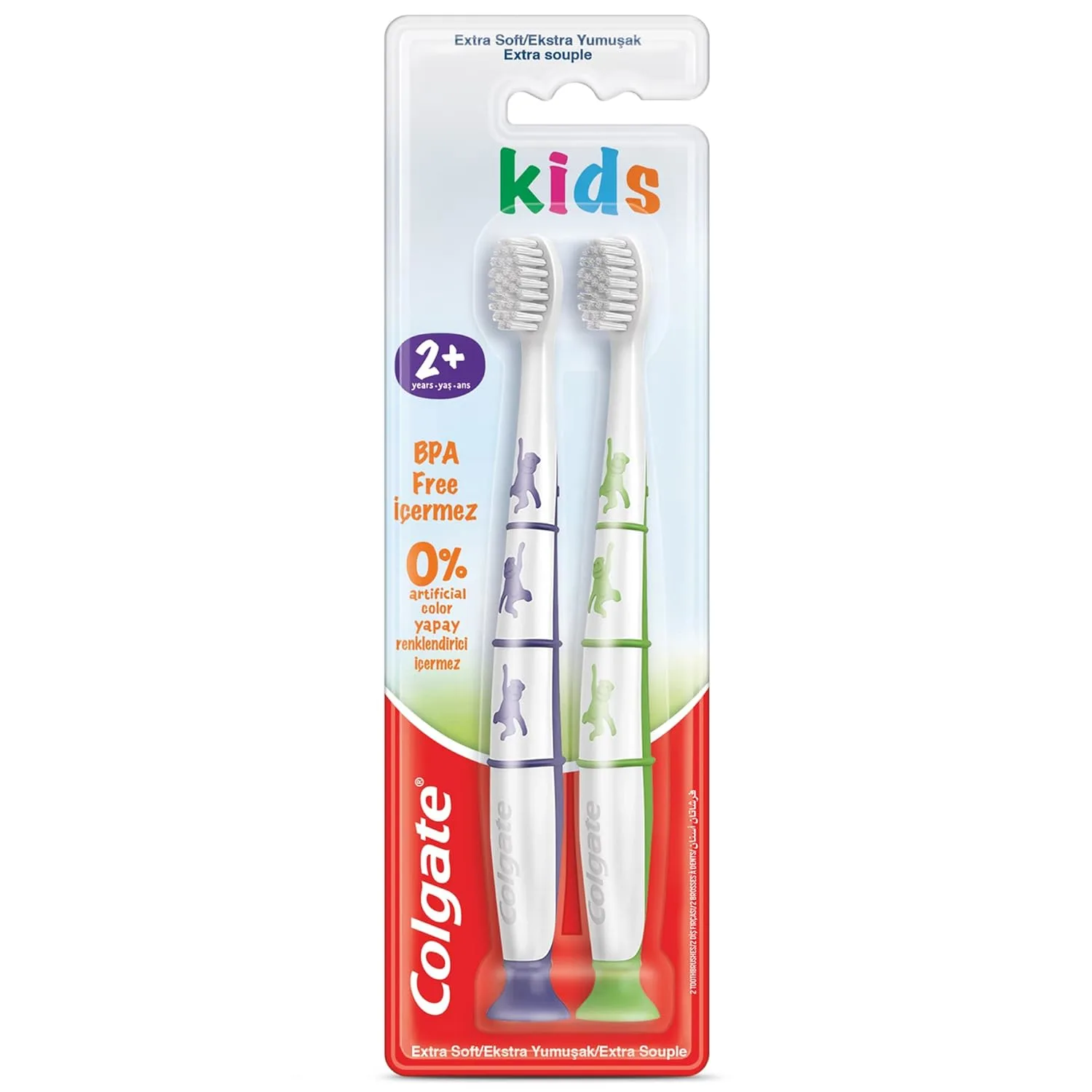 Kids BPA Free Extra Soft Toothbrush 2 Pack - Image 2
