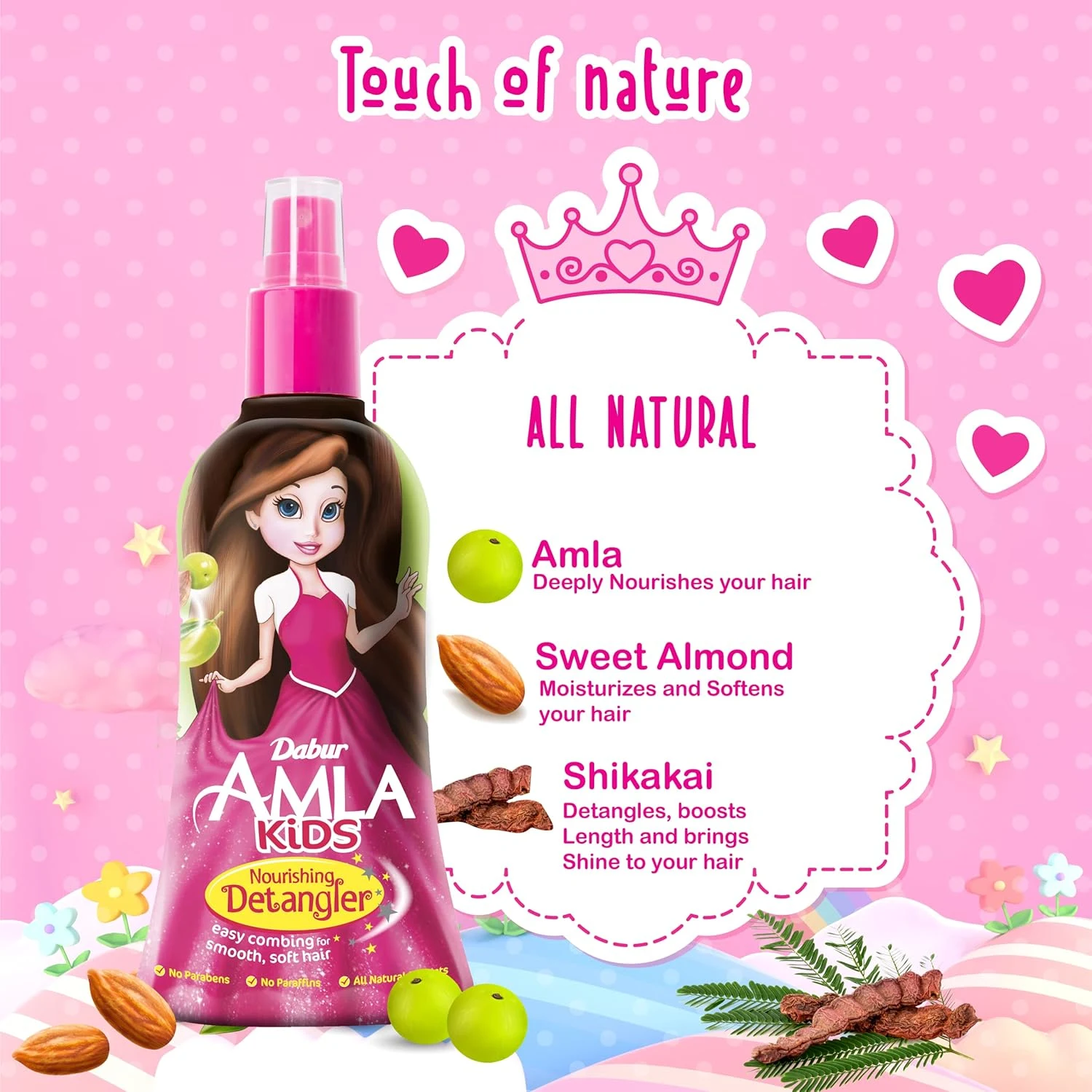 Kids Detangler Amla Natural Oils | Easy Combing - Image 3