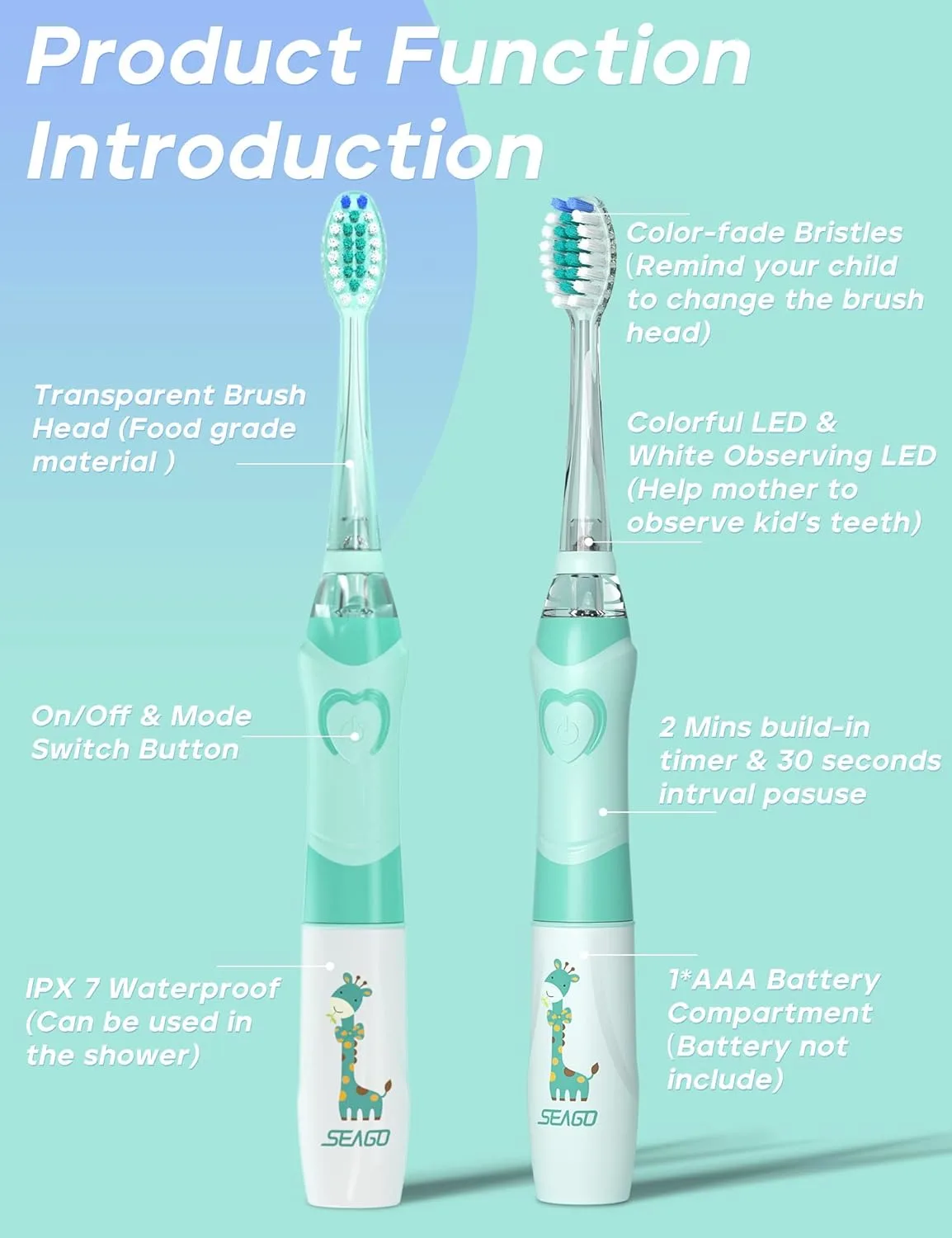 Kids Electric Toothbrush Fun Timer LED - Image 5