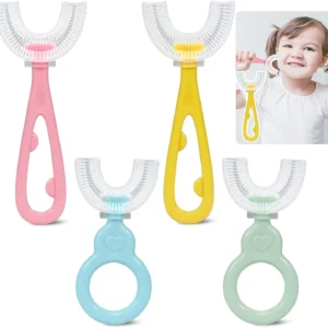 Kids U-Shaped Toothbrush Set, Silicone 360° Cleaning