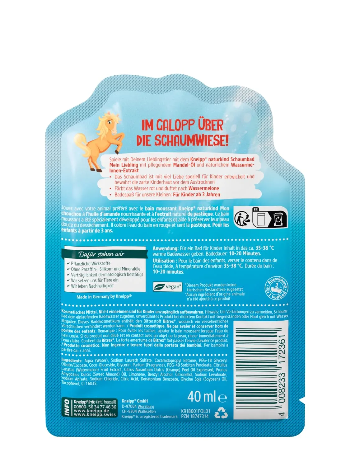 Kneipp Kids Bubble Bath Cherry - Sensitive Skin - Image 6