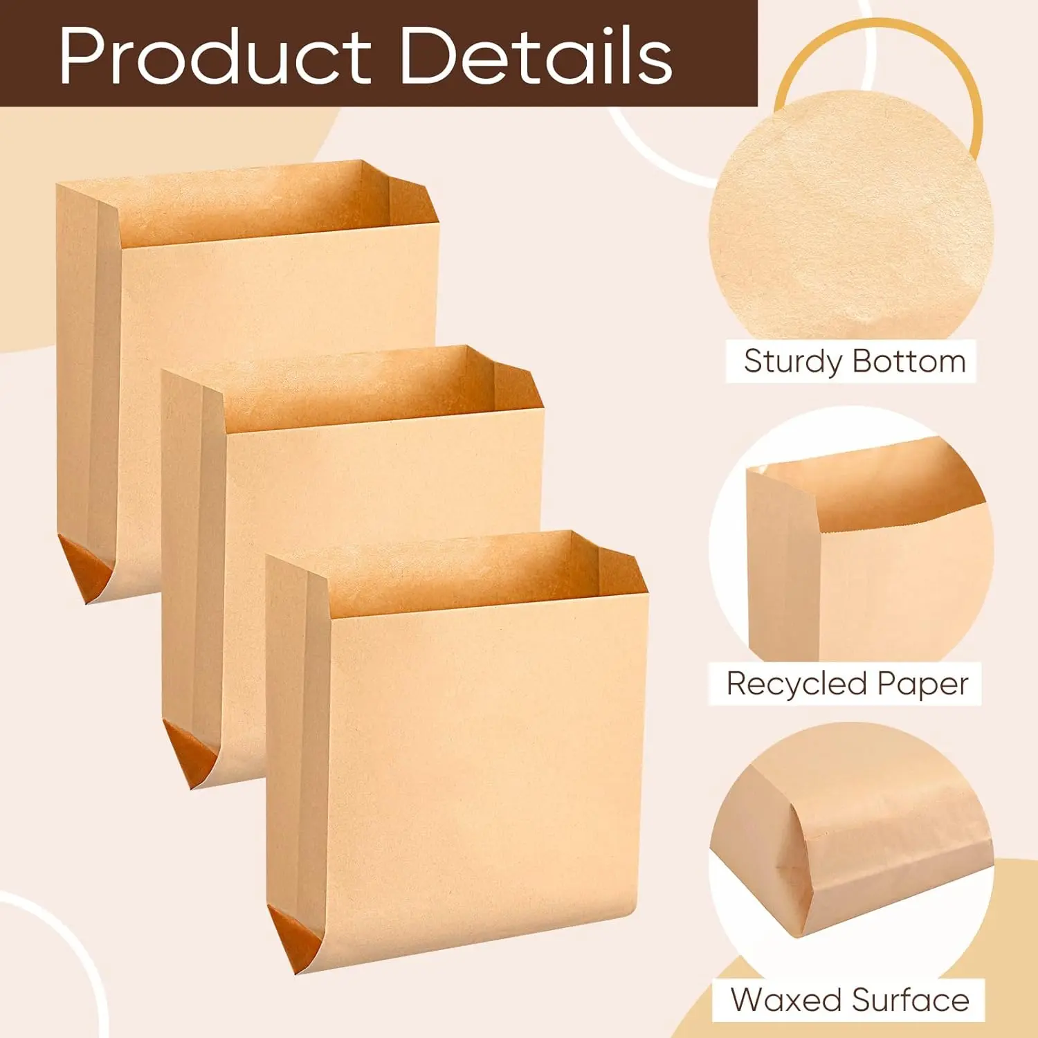These brown kraft sanitary napkin disposal bags with waxed coating offer reliable, leak-proof protection for feminine hygiene products in restrooms and personal dispensers.