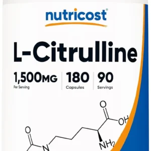 L-Citrulline 1500mg - 180 Capsules, Non-GMO, Gluten Free