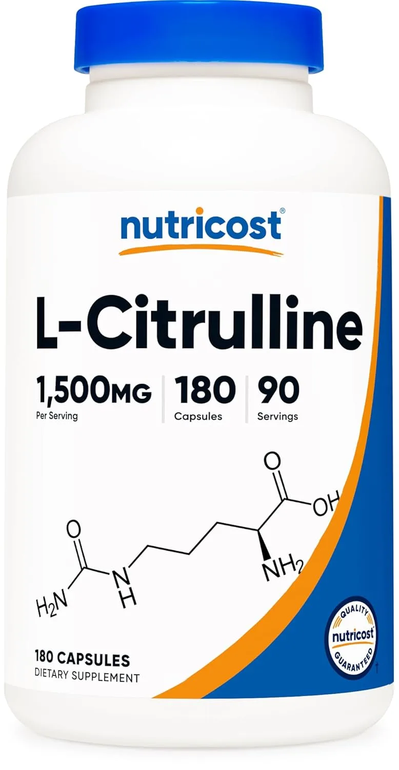 L-Citrulline 1500mg - 180 Capsules, Non-GMO, Gluten Free