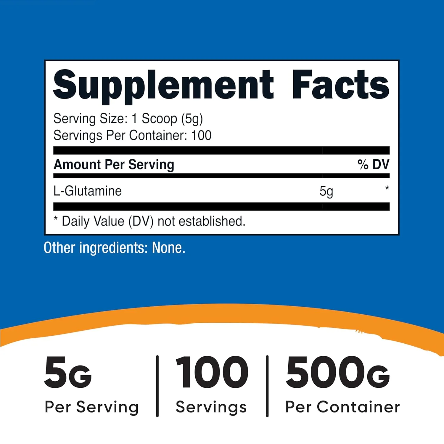 Nutricost L-Glutamine - Gluten Free Non-GMO - 500g - Image 2