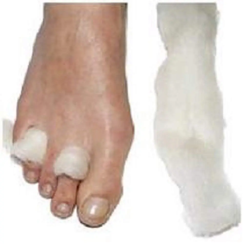 Two packs of 3/8 oz medical-grade lamb's wool cushioning for toes, corns, and dancer shoes from Atlas Biomechanics.