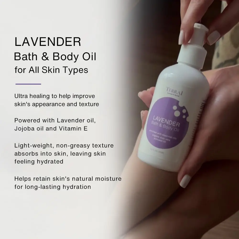 Lavender Bath Body Oil - Relaxing Massage Oil - Image 3