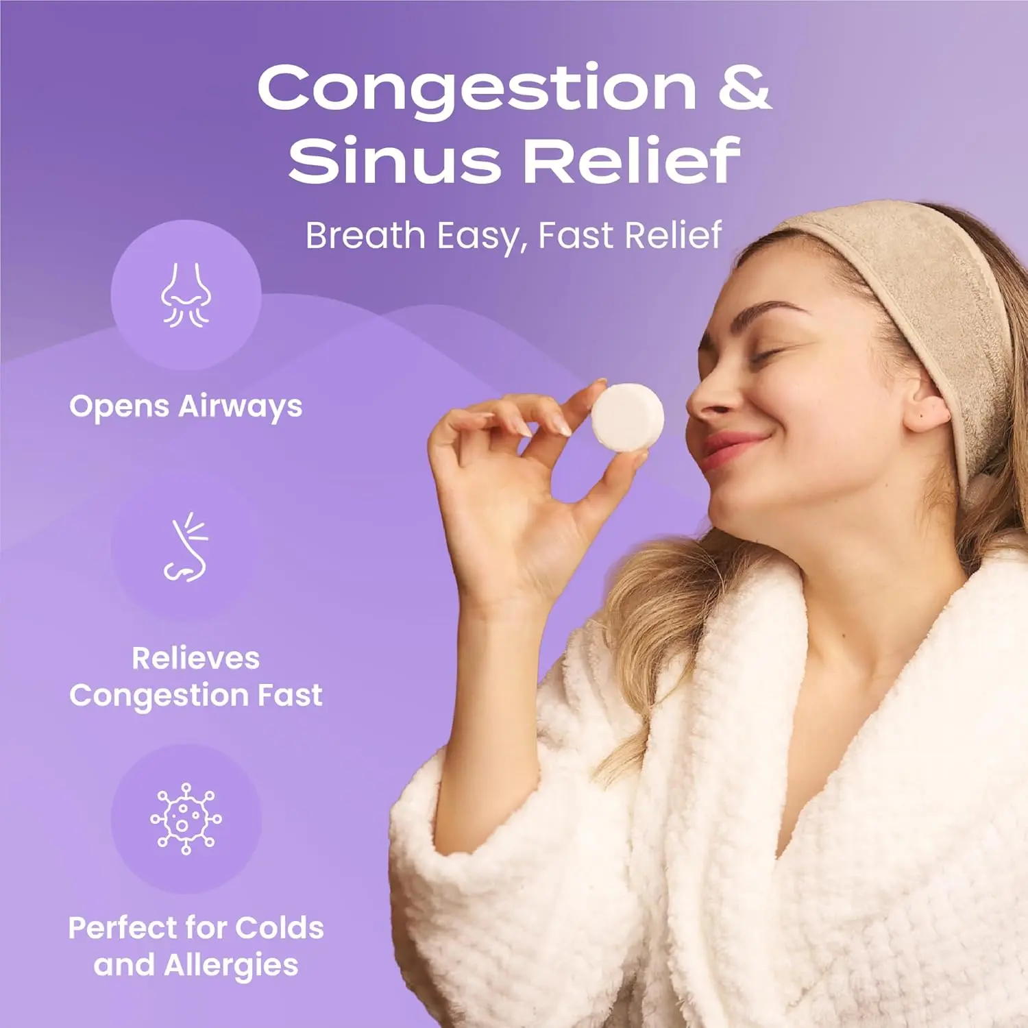 Fifteen lavender scented shower steamers offer aromatherapy relaxation in the shower, perfect bedtime and self-care gifts for women.