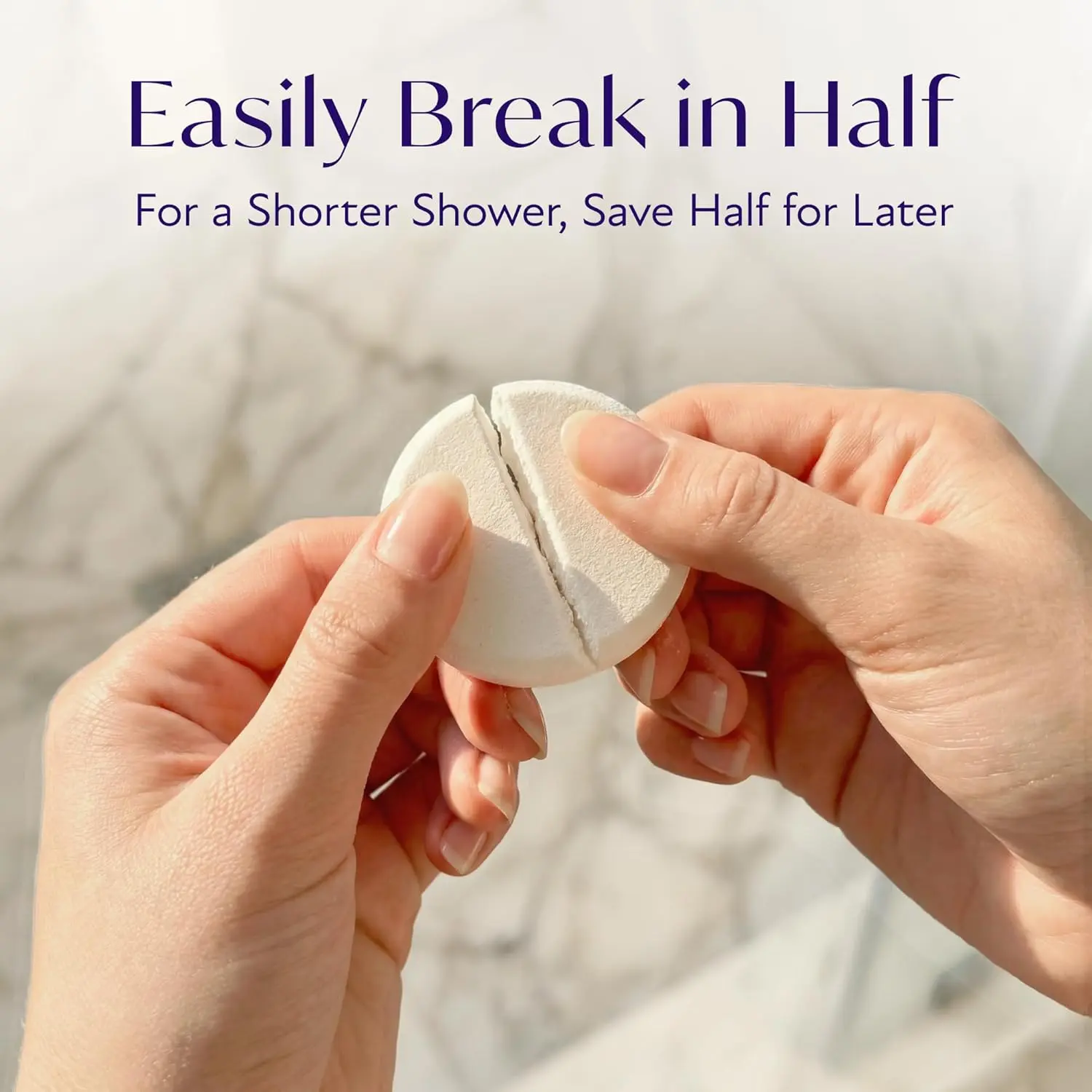 Seven individually wrapped lavender aromatherapy shower steamers provide a relaxing and calming spa experience at home.