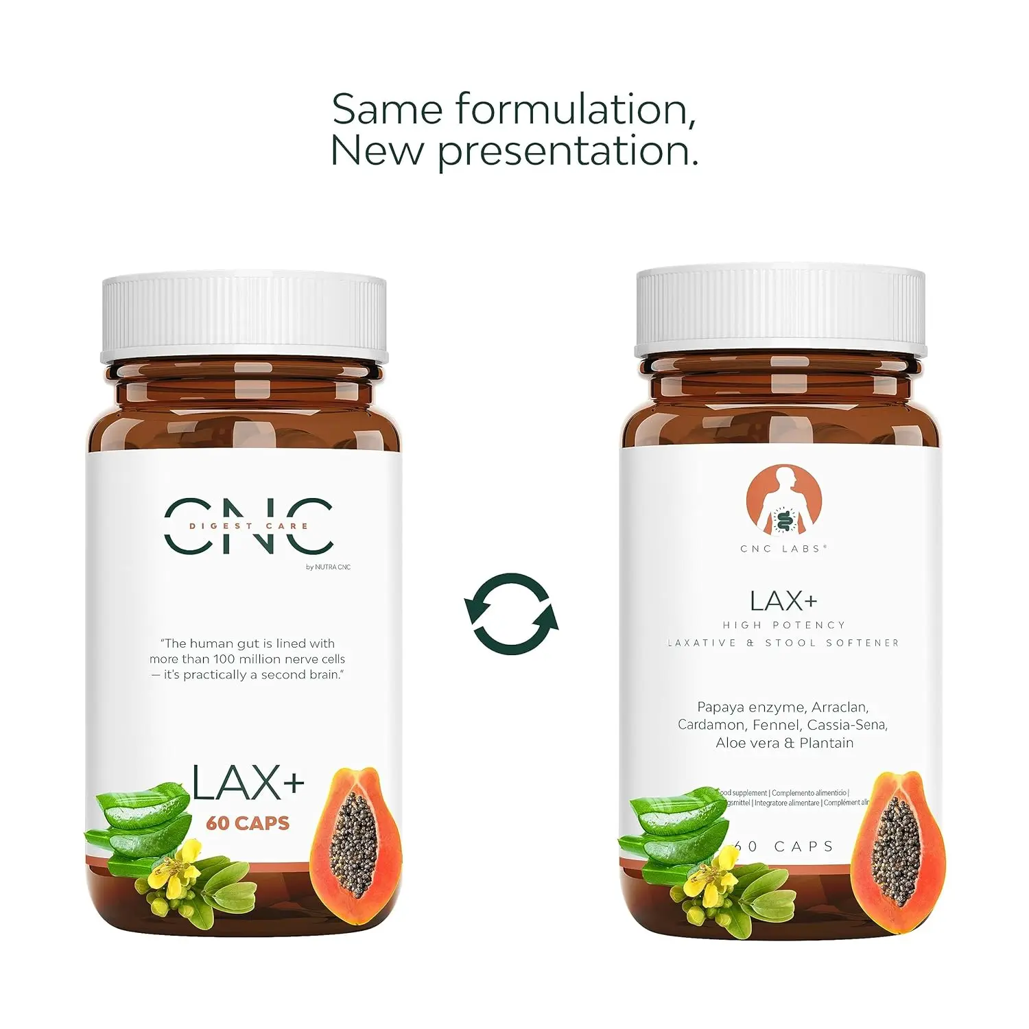 QSTA LAX+ is a 7-in-1 natural vegan laxative with papaya, cardamon, fennel, sena, aloe, plantago and arraclan to relieve constipation, bloating, and gas.