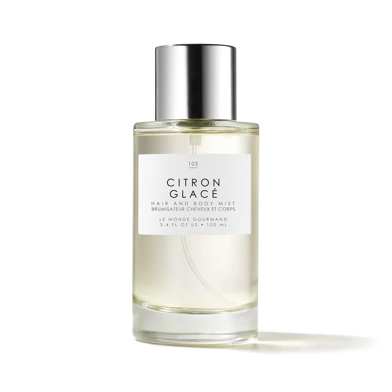 Le Monde Gourmand Citron Glacé hair and body mist with refreshing notes of lemon and jasmine.