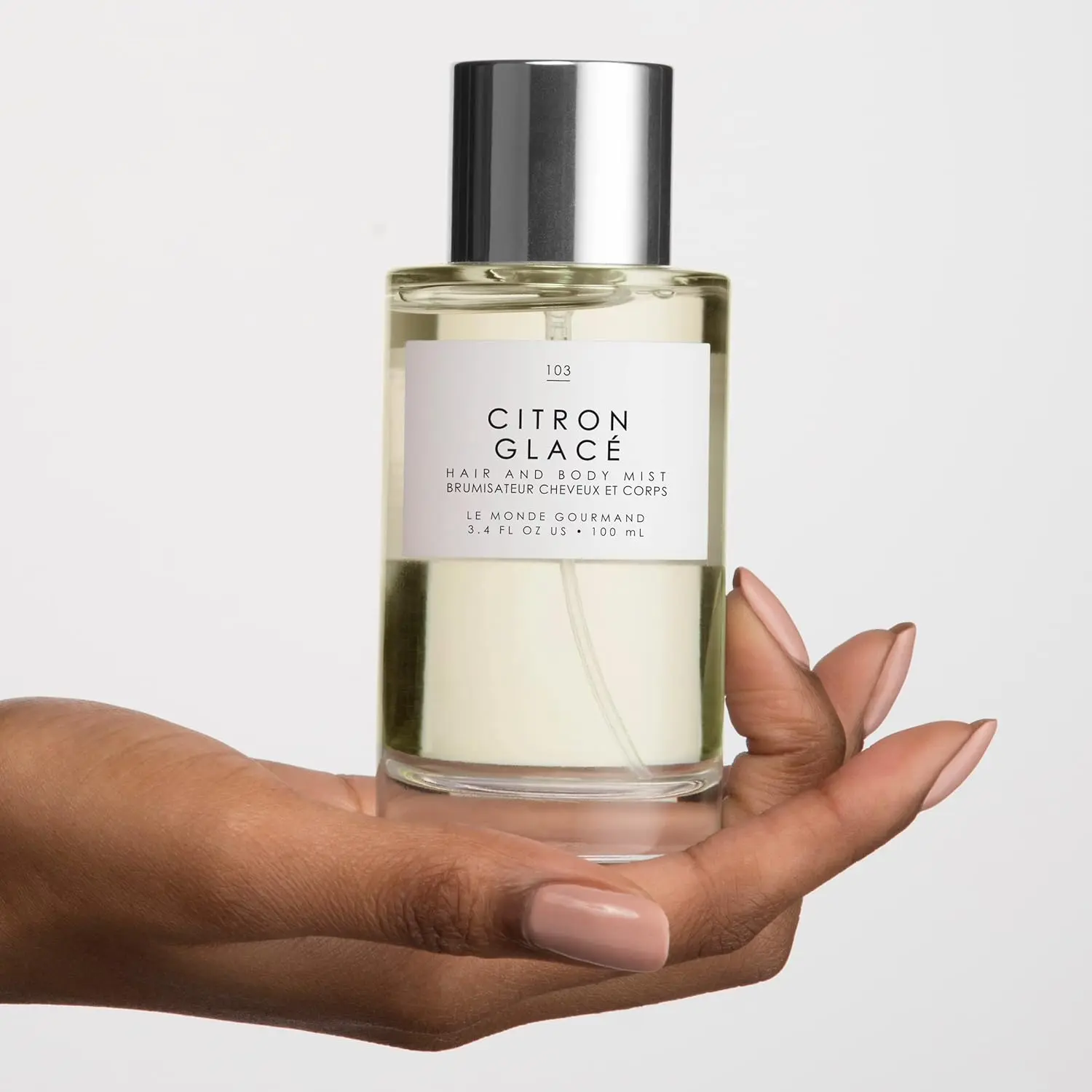 Le Monde Gourmand Citron Glacé hair and body mist with refreshing notes of lemon and jasmine.