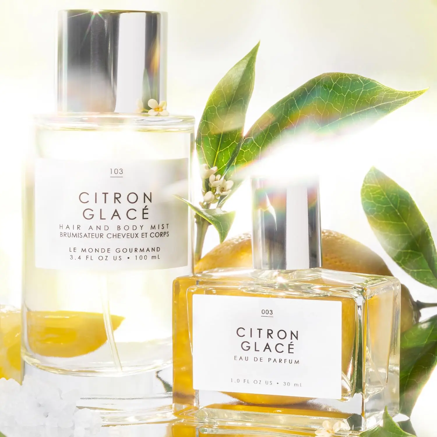 Le Monde Gourmand Citron Glacé hair and body mist with refreshing notes of lemon and jasmine.
