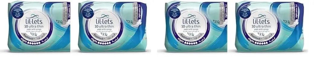 Lil-Lets Freshlock night pads with wings offer comfortable and leak-proof protection with a super soft cotton feel and natural deodoriser, perfect for heavy flow during the night.