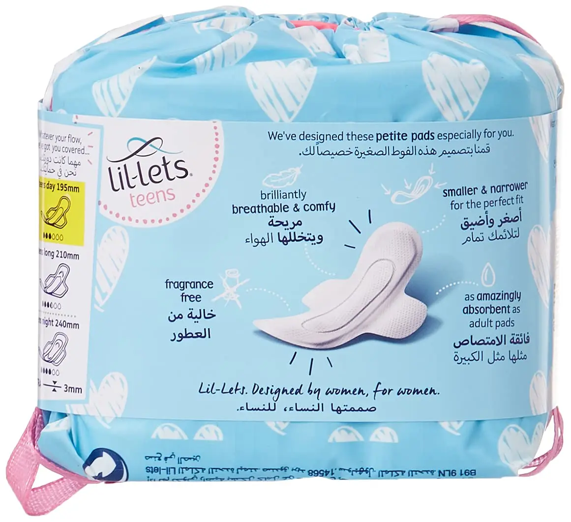 Lil-Lets teens liners are small and discreet panty liners designed for a growing body, providing comfortable and reliable everyday protection.
