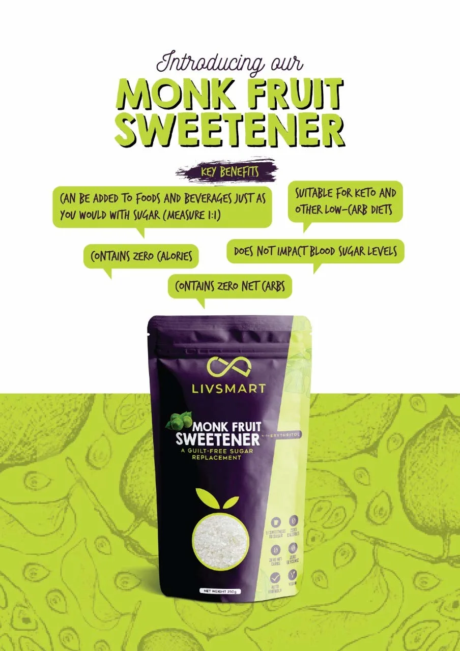 Livsmart Monk Fruit Sweetener - Keto Zero Calorie - Image 4