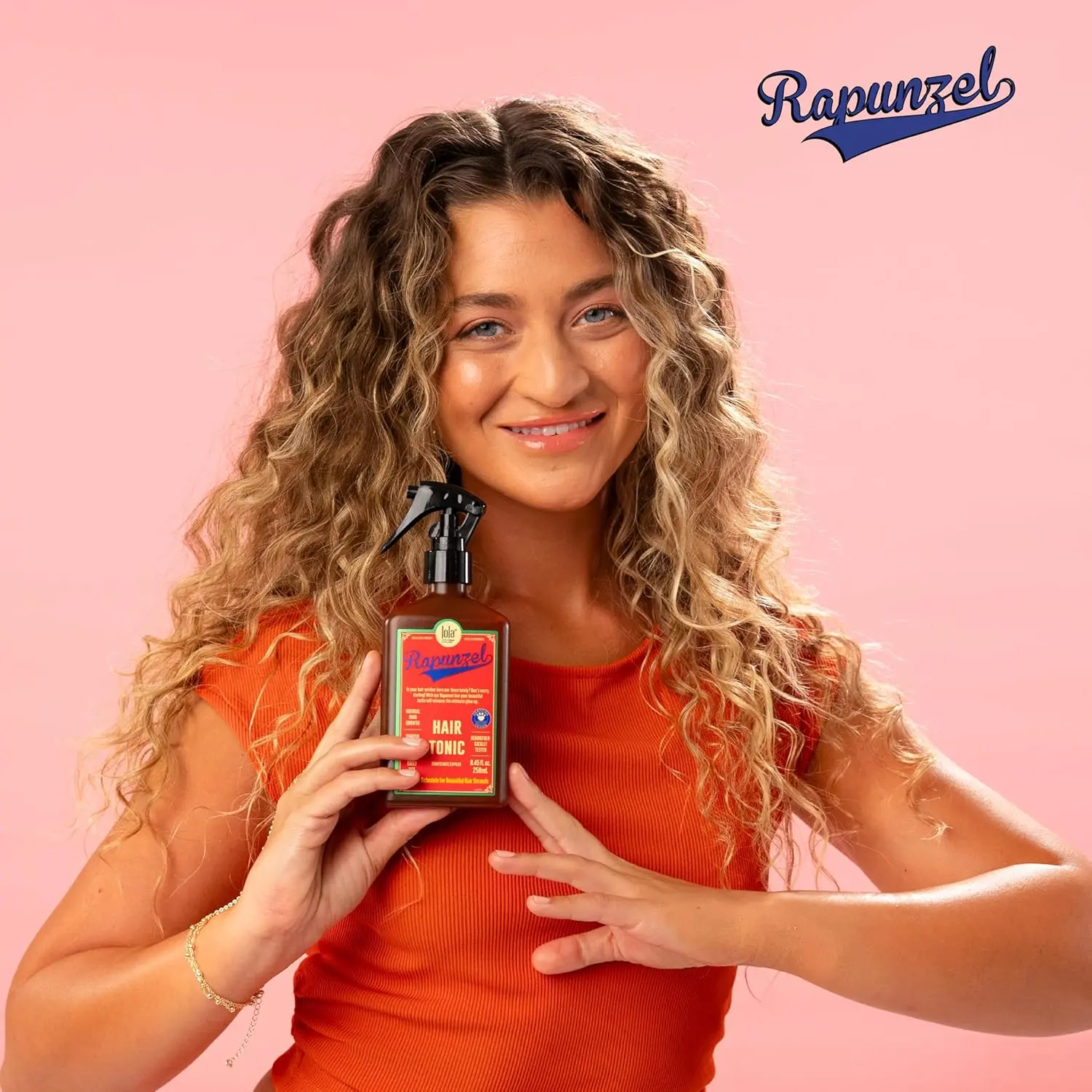 Lola Rapunzel hair growth tonic strengthens hair follicles, reduces hair loss, and stimulates growth for stronger, healthier hair.