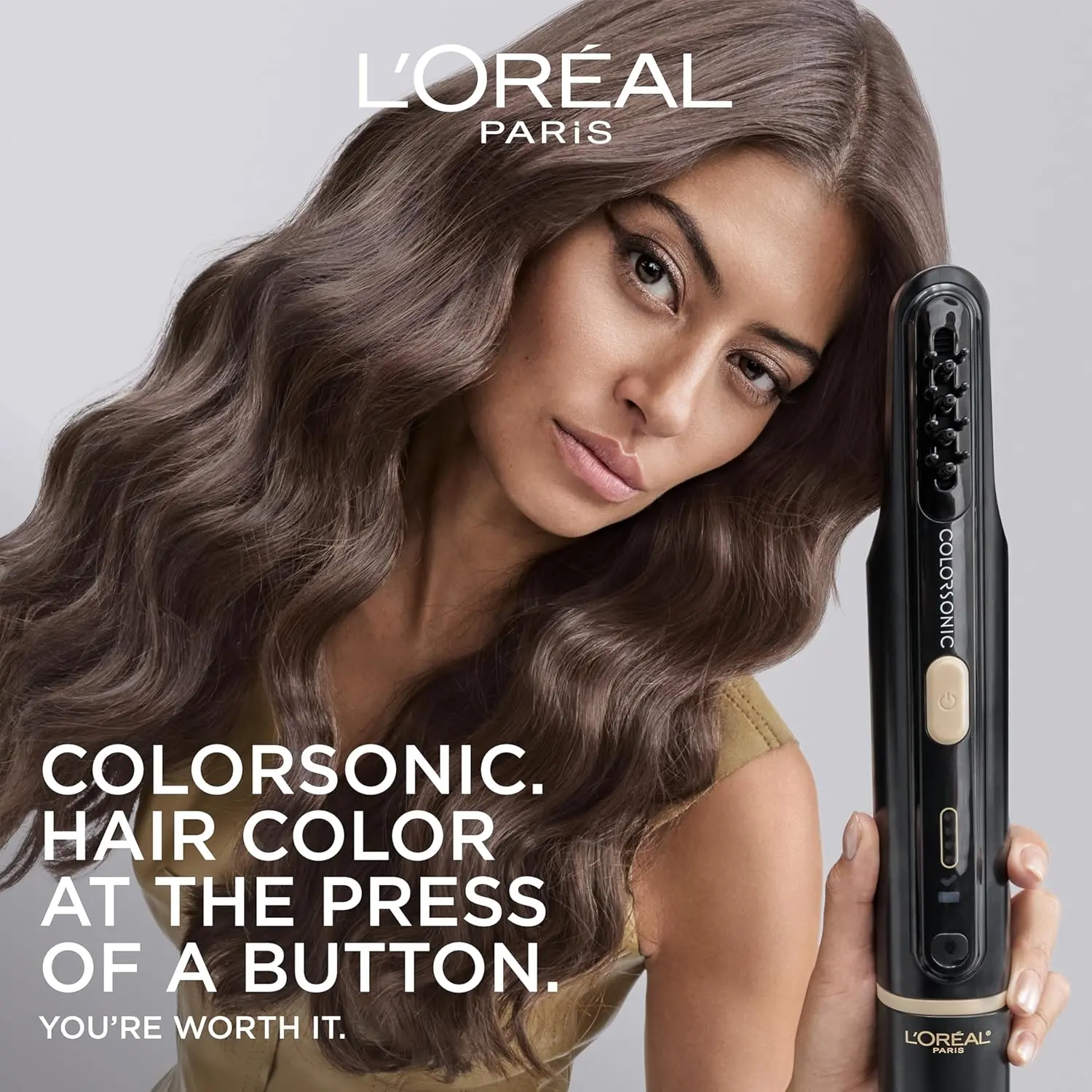 The L'Oreal Colorsonic hair dye device provides fast, mistake-free, salon-quality permanent hair color and gray coverage at home with multi-use hair color cartridges.