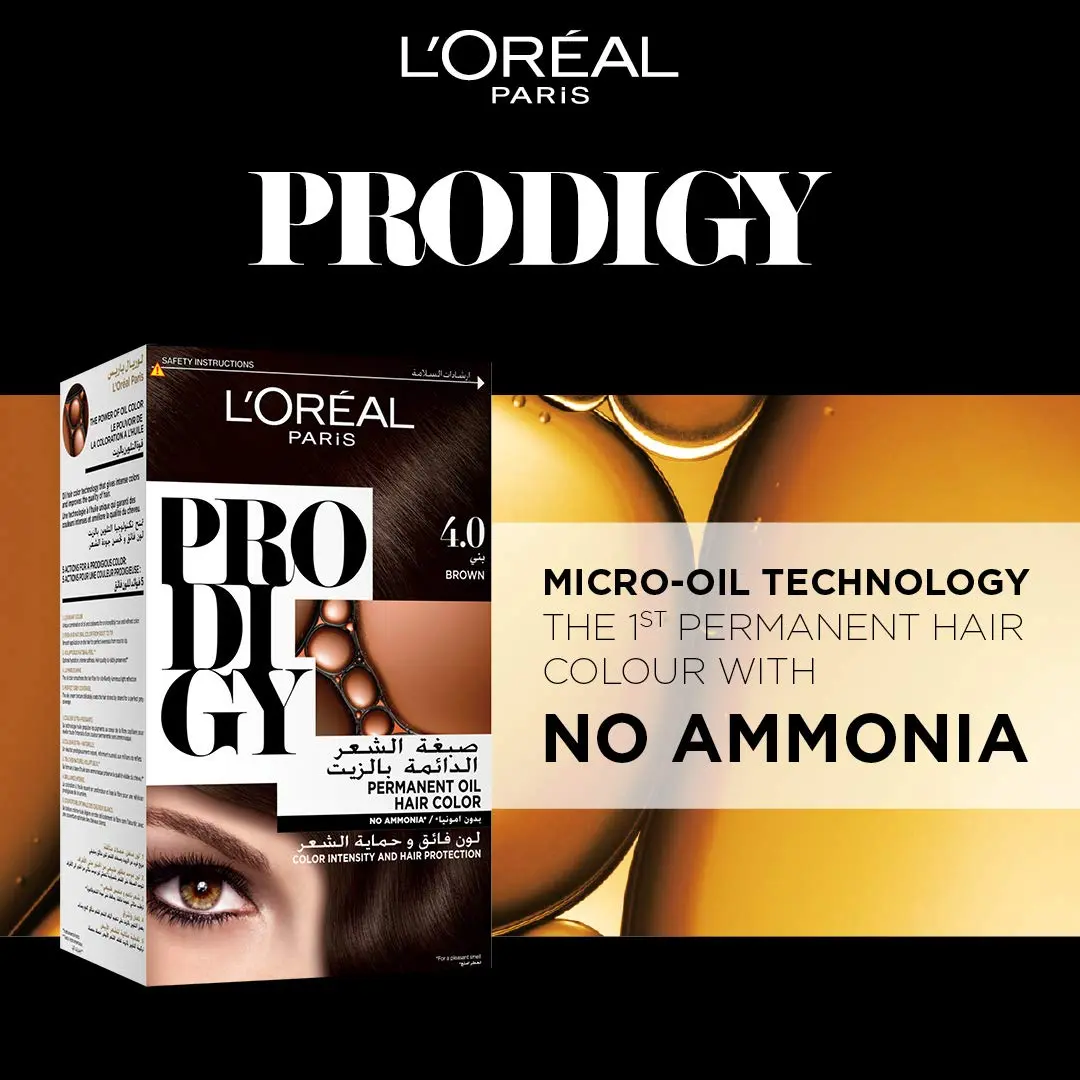 L'Oreal Paris Prodigy 4.0 Brown hair color provides 100% gray coverage and long-lasting, vibrant color with micro-oil technology and Argan oil for natural-looking, multi-tonal results and improved hair texture.