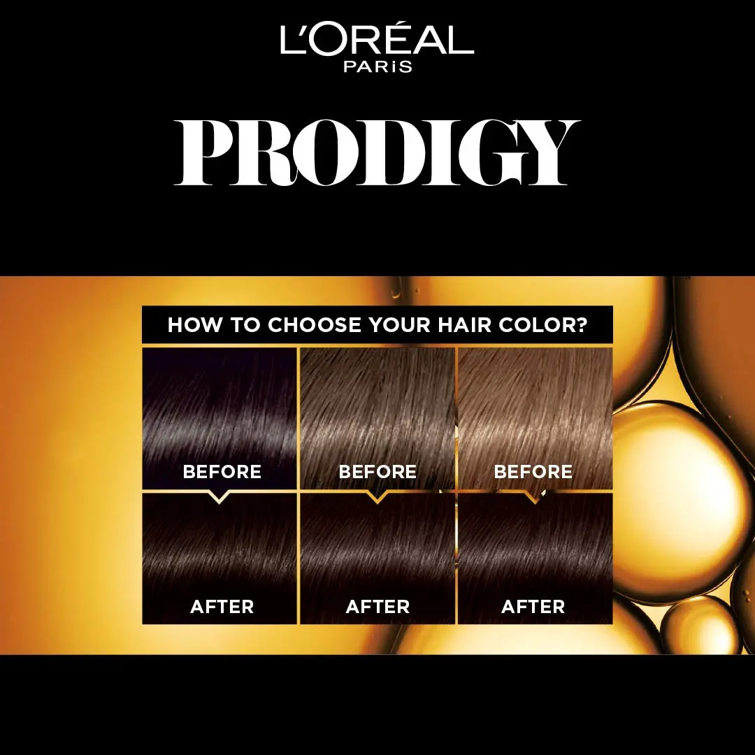 L'Oreal Paris Prodigy 4.0 Brown hair color provides 100% gray coverage and long-lasting, vibrant color with micro-oil technology and Argan oil for natural-looking, multi-tonal results and improved hair texture.