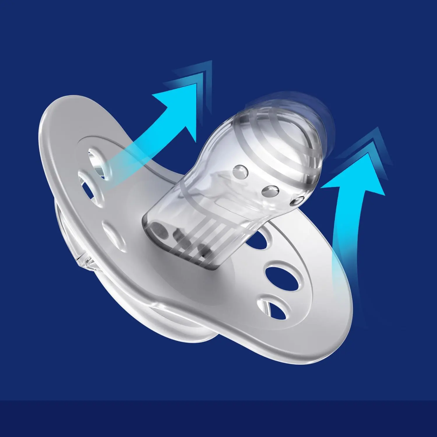 Two LOVI Buddy Bear pacifiers with a dynamic, contoured shield and comfortable handle, designed for babies 0-2 months, promoting free airflow and preventing teat staining.