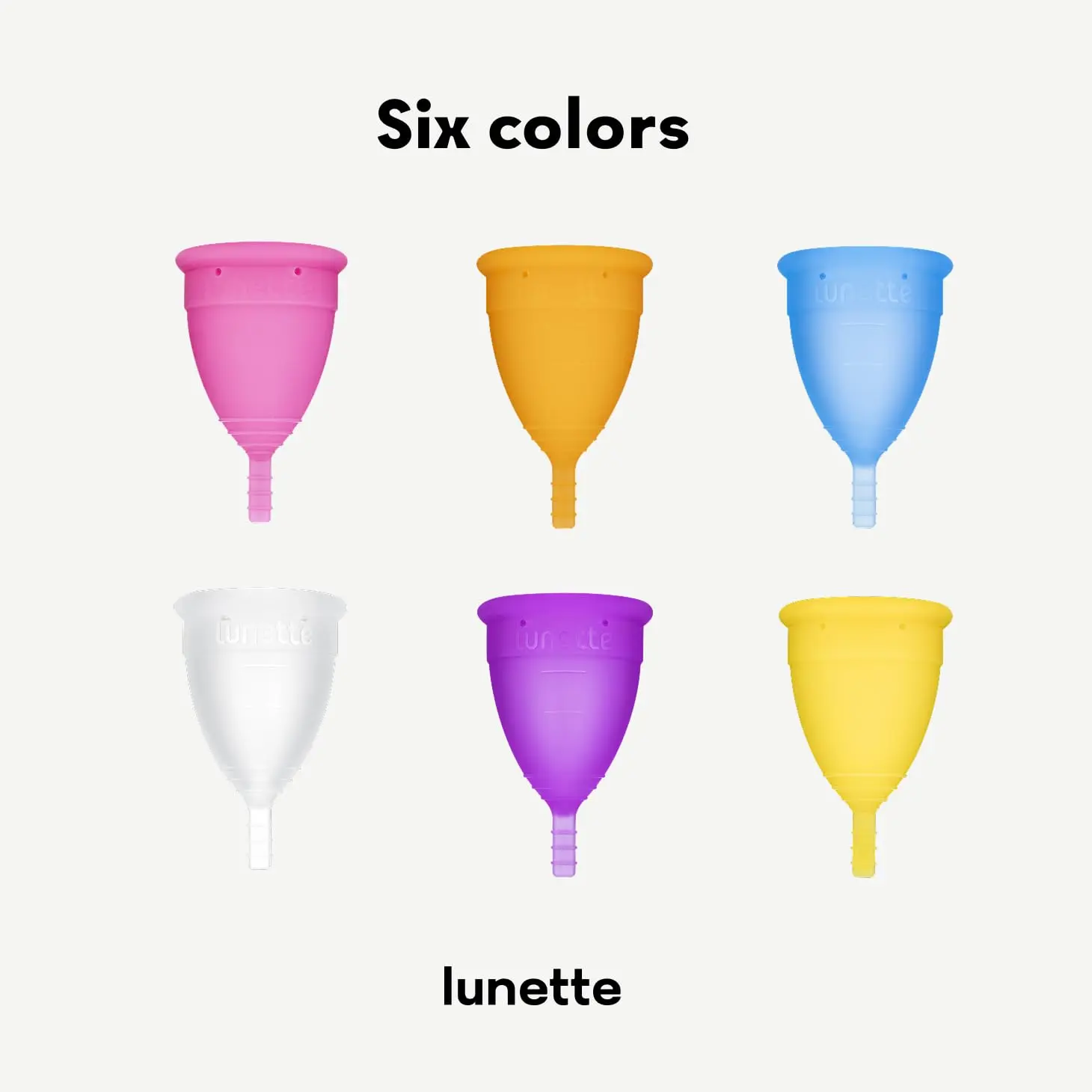 A blue Lunette Model 2 menstrual cup, a reusable, zero-waste alternative to tampons and pads, made of soft medical-grade silicone and suitable for light flow.