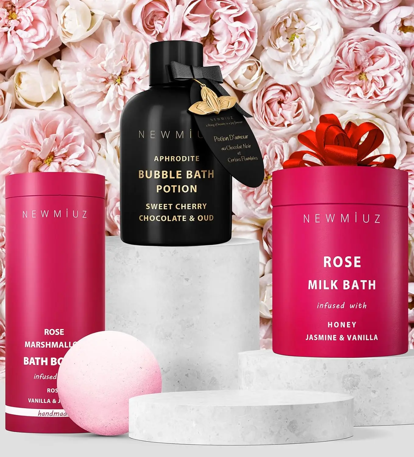 Indulge in a luxurious cherry chocolate oud bubble bath for a relaxing spa experience, creating long-lasting foaming bubbles perfect for stress relief and romantic self-care.