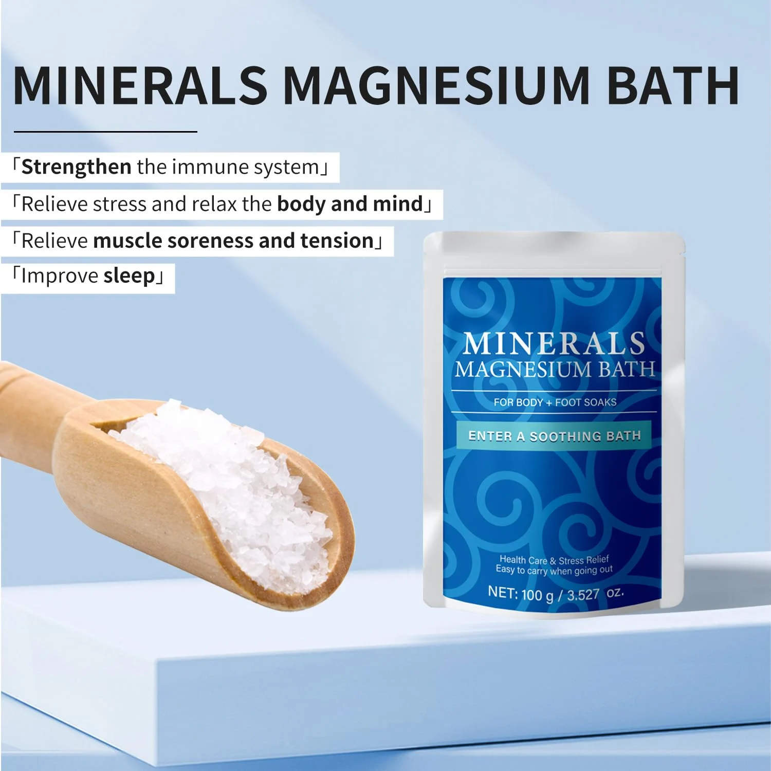 Magnesium Flakes Bath & Foot Soak | Relaxing Bath Salts - Image 2
