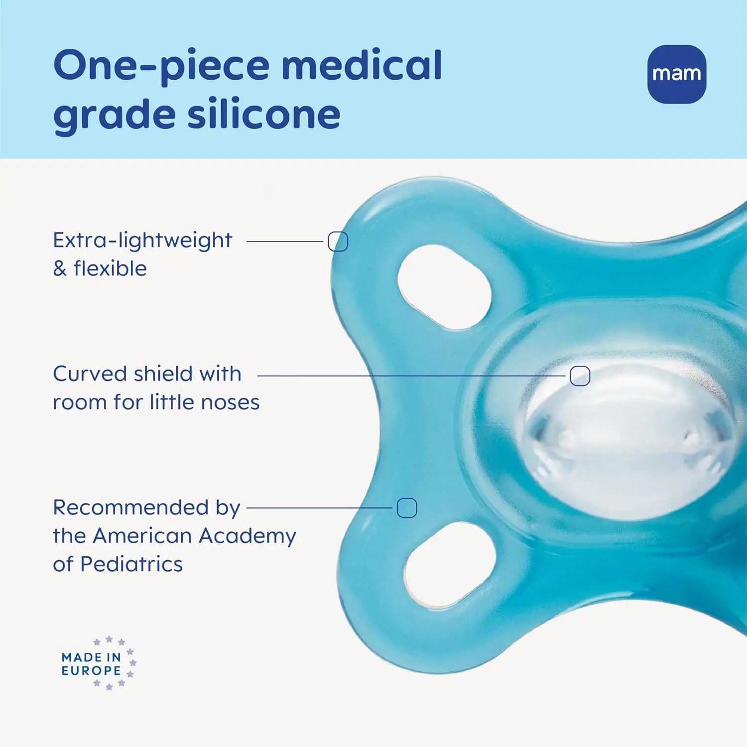 MAM Comfort Pacifier - Lightweight Silicone - 0-3 Months - Image 3