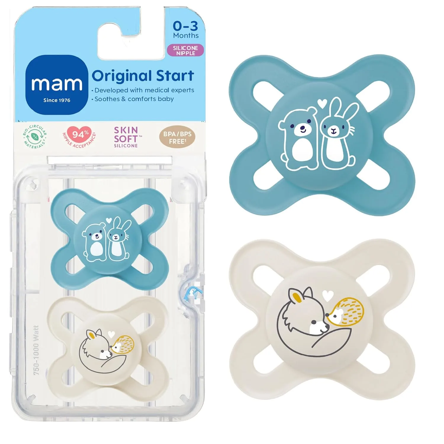 MAM Pacifier 0-3 Months, Newborn Binky, Sterilizer Case