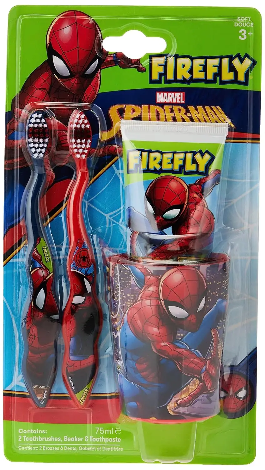 Marvel Spider-Man Toothbrush Set - Kids Safe Soft Bristles