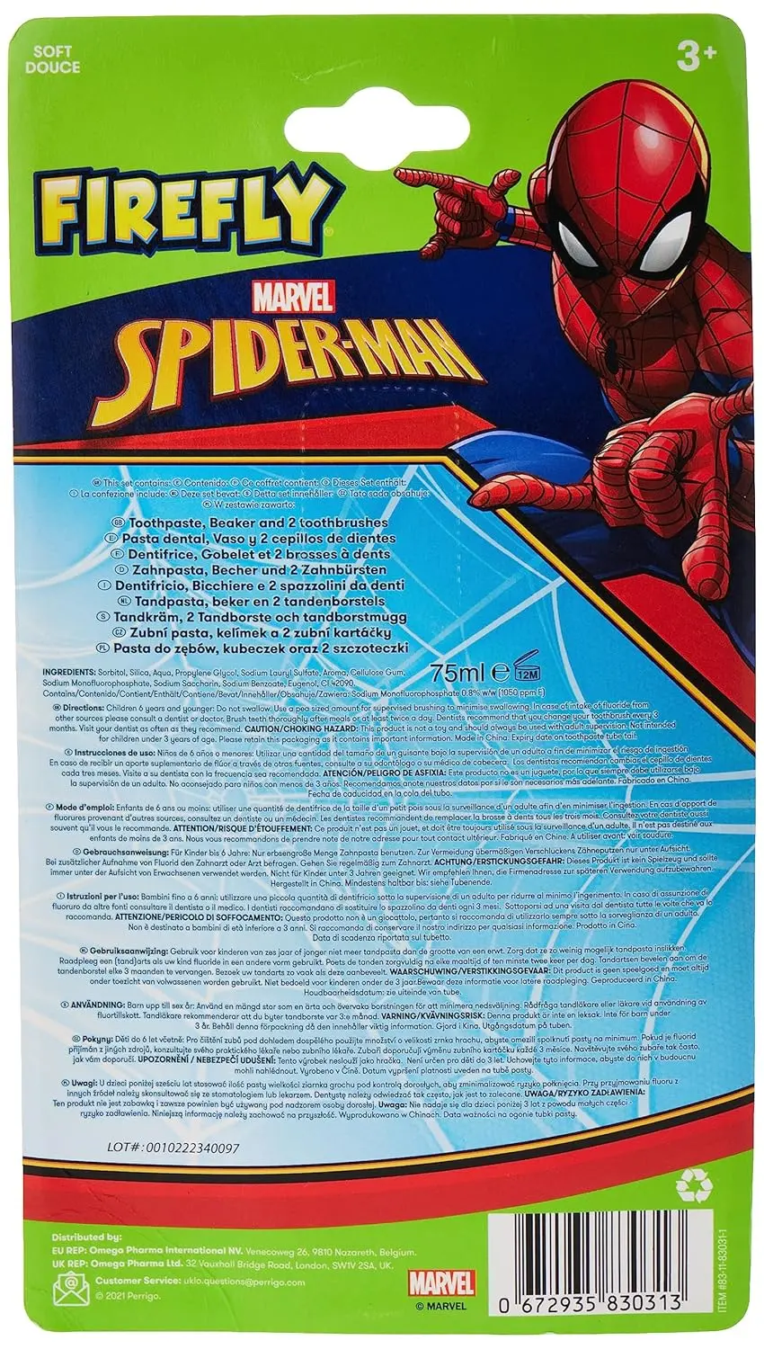 Marvel Spider-Man Toothbrush Set - Kids Safe Soft Bristles - Image 2