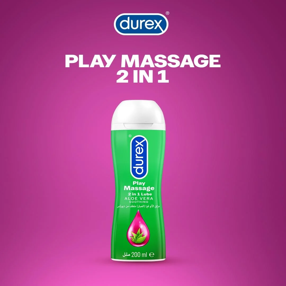 Massage Gel & Lube Aloe Vera, Vitamin E, Condom Safe - Image 2