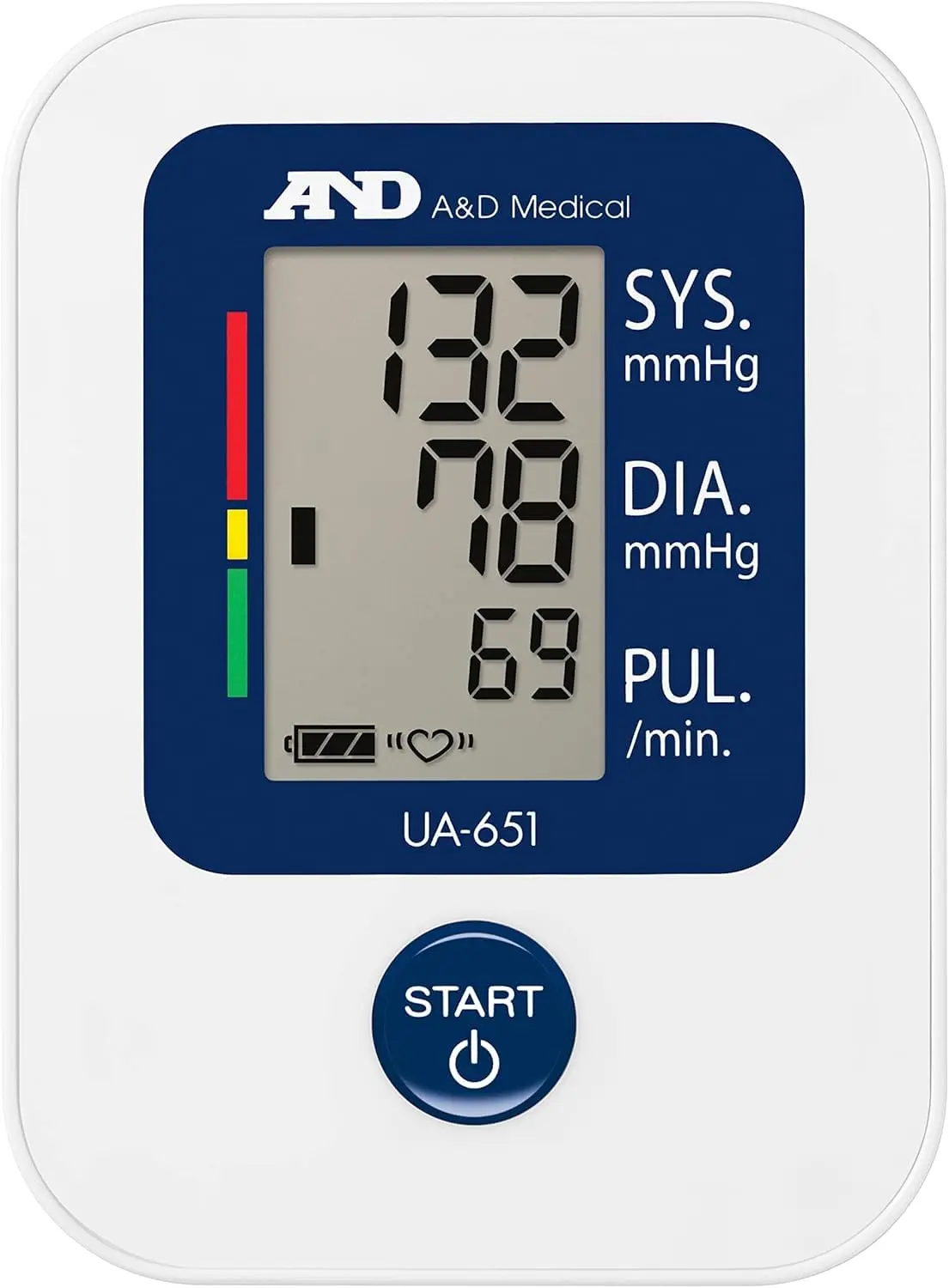 A&D Medical UA-651 upper arm blood pressure monitor with Bluetooth connectivity, clinically validated for accuracy and atrial fibrillation screening.