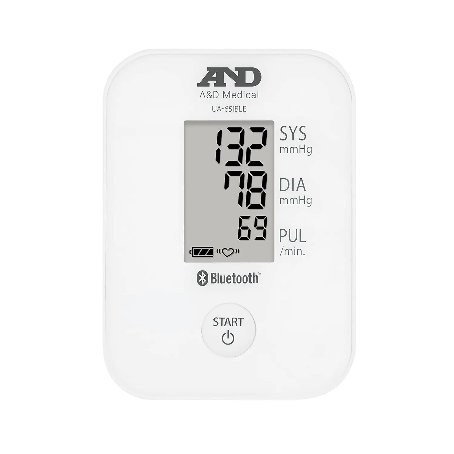 A&D Medical digital upper arm blood pressure monitor with Bluetooth connectivity for easy data tracking on your phone.
